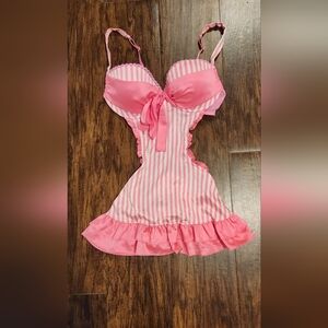 Victoria's Secret Pink Striped French Maid Apron
